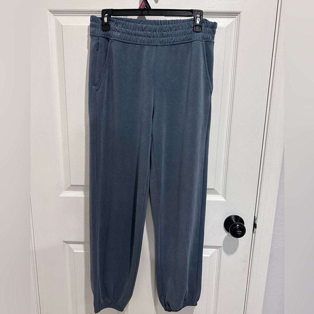 Athleta Retro Terry Mid Rise Jogger Sweatpants SZ SM Slate Grey